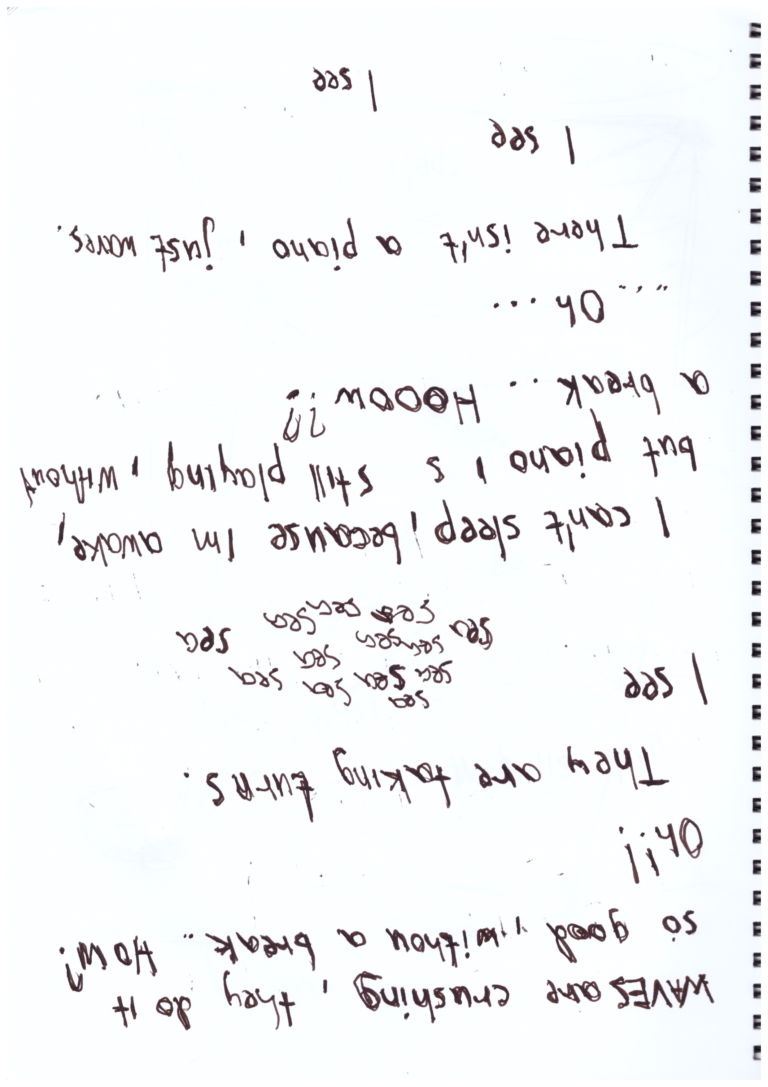 I see the waves crushing.. I sea.